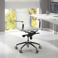 Fauteuil de bureau design Brenton en maille, dossier bas