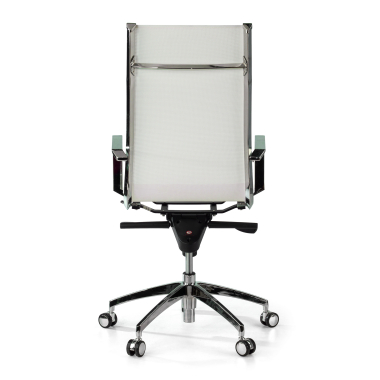 chaise de bureau blanc structure chromee rouge maille accoudoirs fixes 9