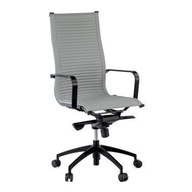 fauteuil de bureau gris structure noire similicuir simil cuir accoudoirs fixes 1