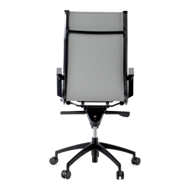 fauteuil de bureau gris structure noire similicuir simil cuir accoudoirs fixes 9