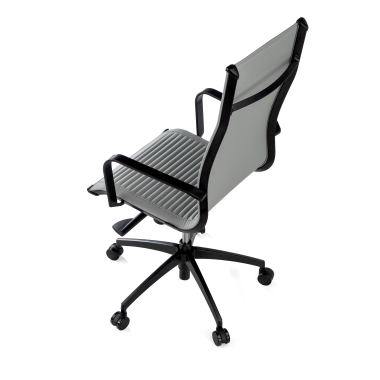 fauteuil de bureau gris structure noire similicuir simil cuir accoudoirs fixes 7