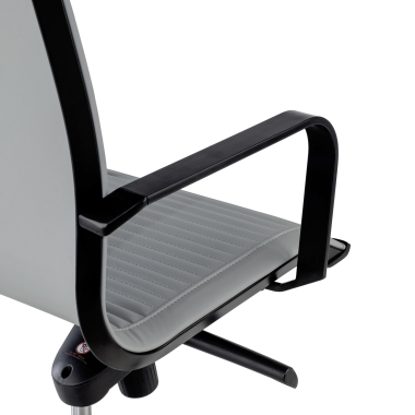 fauteuil de bureau gris structure noire similicuir simil cuir accoudoirs fixes 6