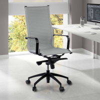 Fauteuil de bureau design Brenton, dossier haut, structure noire, similicuir