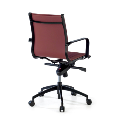 fauteuil de bureau rouge structure noire similicuir simil cuir accoudoirs fixes 8