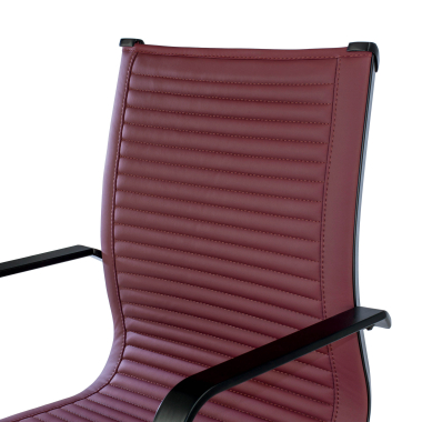 fauteuil de bureau rouge structure noire similicuir simil cuir accoudoirs fixes 5