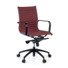 Fauteuil de bureau design Brenton, dossier bas, structure noire, similicuir