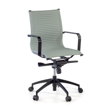 fauteuil de bureau gris structure noire similicuir simil cuir accoudoirs fixes 1
