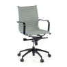 Fauteuil de bureau design Brenton, dossier bas, structure noire, similicuir
