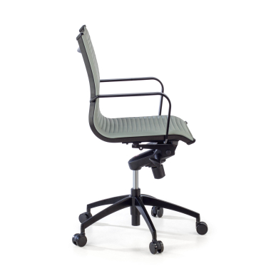 fauteuil de bureau gris structure noire similicuir simil cuir accoudoirs fixes 4