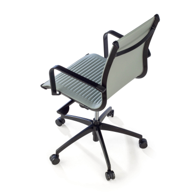 fauteuil de bureau gris structure noire similicuir simil cuir accoudoirs fixes 9