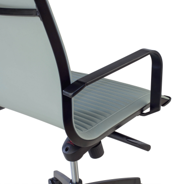 fauteuil de bureau gris structure noire similicuir simil cuir accoudoirs fixes 6