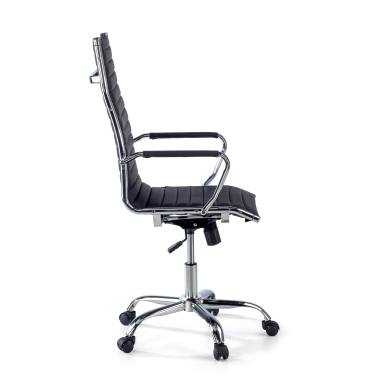 chaise de bureau noir dossier haut simil cuir accoudoirs fixes 4