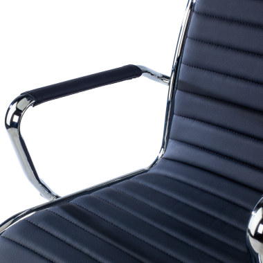 chaise de bureau noir dossier haut simil cuir accoudoirs fixes 9