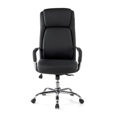 fauteuil de bureau noir deluxe simil cuir accoudoirs rembourres 3
