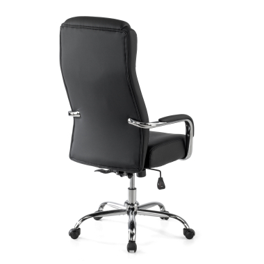 fauteuil de bureau noir deluxe simil cuir accoudoirs rembourres 9