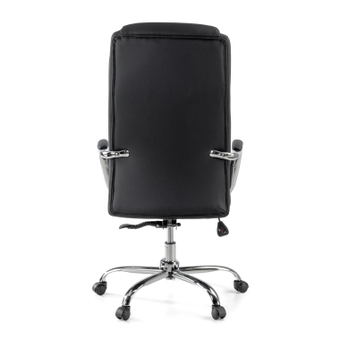fauteuil de bureau noir deluxe simil cuir accoudoirs rembourres 7