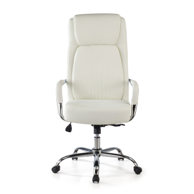 fauteuil de bureau blanc deluxe simil cuir accoudoirs rembourres 3