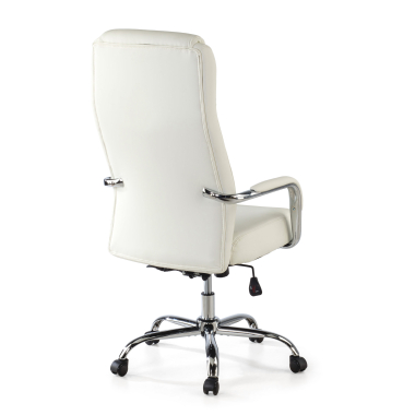 fauteuil de bureau blanc deluxe simil cuir accoudoirs rembourres 9