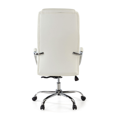 fauteuil de bureau blanc deluxe simil cuir accoudoirs rembourres 7