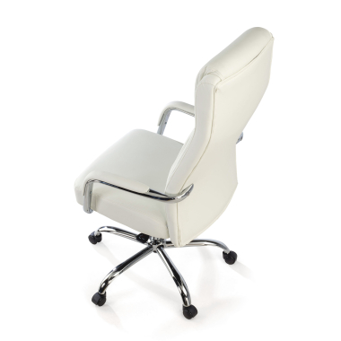 fauteuil de bureau blanc deluxe simil cuir accoudoirs rembourres 8