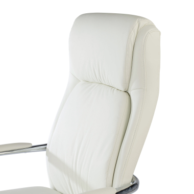 fauteuil de bureau blanc deluxe simil cuir accoudoirs rembourres 6