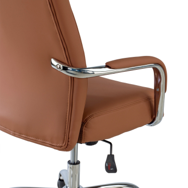 fauteuil de bureau marron deluxe simil cuir accoudoirs rembourres 5
