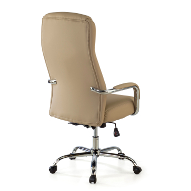 fauteuil de bureau beige deluxe simil cuir accoudoirs rembourres 9