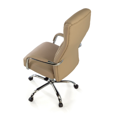 fauteuil de bureau beige deluxe simil cuir accoudoirs rembourres 8