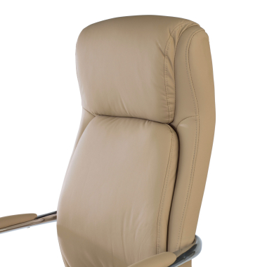 fauteuil de bureau beige deluxe simil cuir accoudoirs rembourres 6