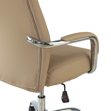 fauteuil de bureau beige deluxe simil cuir accoudoirs rembourres 5