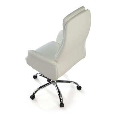 fauteuil de bureau blanc king simil cuir accoudoirs rembourres 8