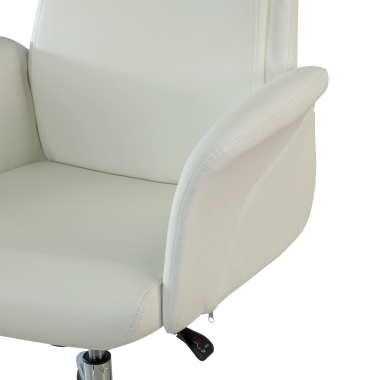 fauteuil de bureau blanc king simil cuir accoudoirs rembourres 5