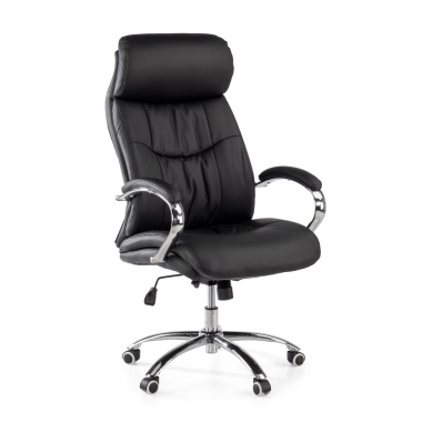 fauteuil de bureau noir everest simil cuir accoudoirs rembourres 1