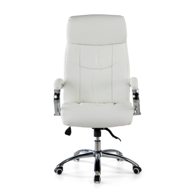 fauteuil de bureau blanc everest simil cuir accoudoirs rembourres 3