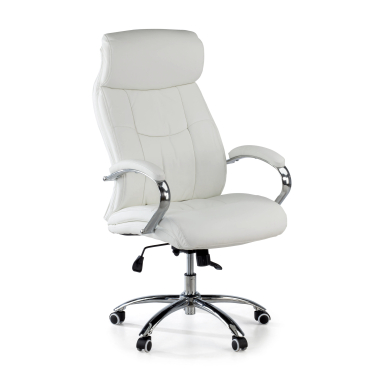 fauteuil de bureau blanc everest simil cuir accoudoirs rembourres 1