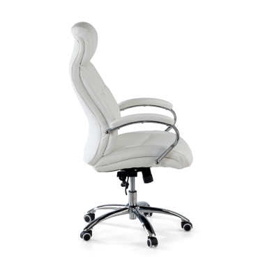 fauteuil de bureau blanc everest simil cuir accoudoirs rembourres 4