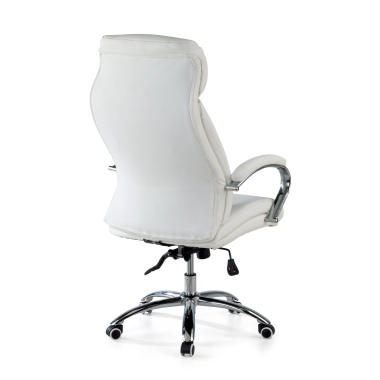 fauteuil de bureau blanc everest simil cuir accoudoirs rembourres 9