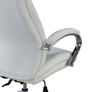 fauteuil de bureau blanc everest simil cuir accoudoirs rembourres 6