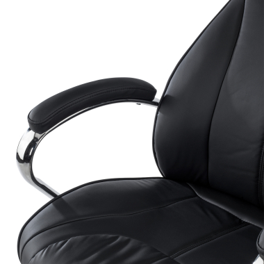 fauteuil de bureau noir noble simil cuir accoudoirs rembourres 8