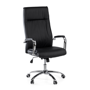 fauteuil de bureau noir odense simil cuir accoudoirs rembourres 1