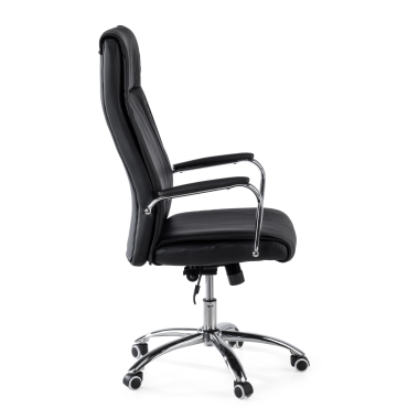 fauteuil de bureau noir odense simil cuir accoudoirs rembourres 4