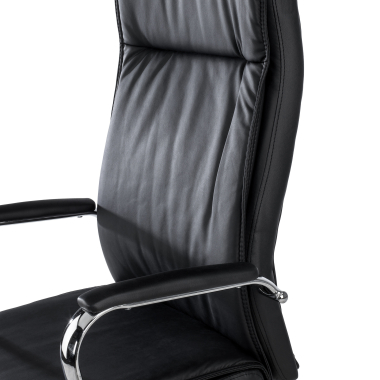 fauteuil de bureau noir odense simil cuir accoudoirs rembourres 5