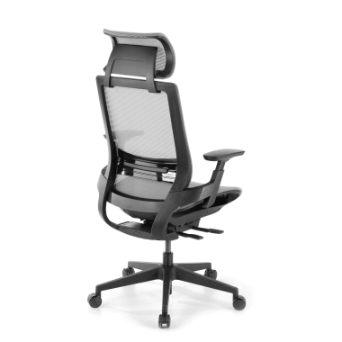 chaise de bureau gris apollo maille accoudoirs reglables 3d soutien lombaire appui tete 8