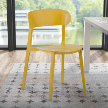 chaise de conference moutarde moon plastique sans accoudoirs 2