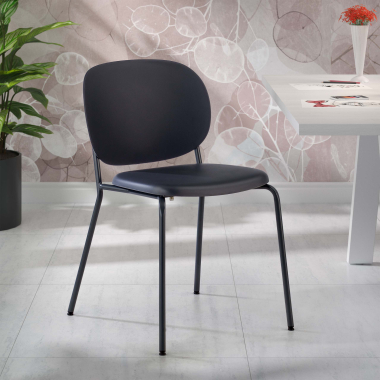 chaise de conference noir mila plastique sans accoudoirs 2