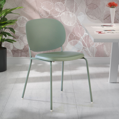 chaise de conference vert mila plastique sans accoudoirs 2