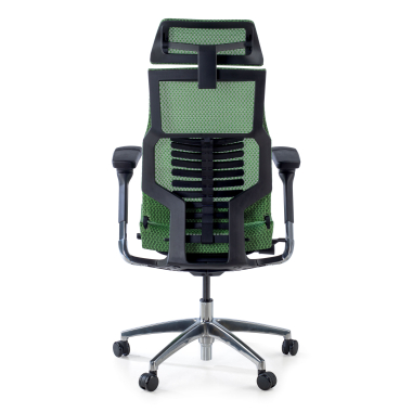 chaise ergonomique vert structure noire maille accoudoirs reglables 5d soutien lombaire appui tete 6