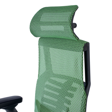 chaise ergonomique vert structure noire maille accoudoirs reglables 5d soutien lombaire appui tete 10