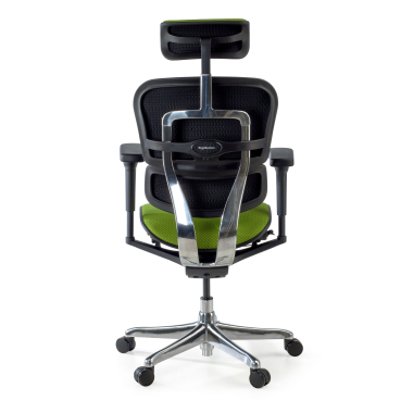 chaise ergonomique vert structure noire entierement tapissee tissu accoudoirs mobiles appui tete 9
