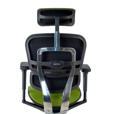 chaise ergonomique vert structure noire entierement tapissee tissu accoudoirs mobiles appui tete 4